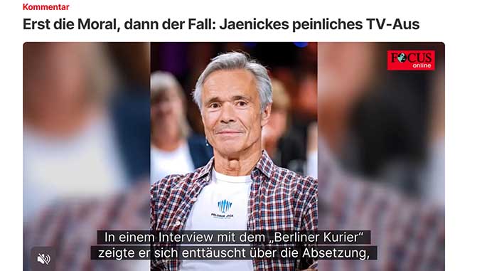 Hannes Jaenicke, Screenshot FOCUS online